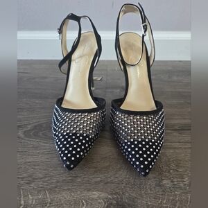 Jessica Simpson Elegant Black and Silver Women's Heels Size 9.5